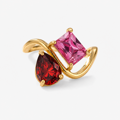Verity Birthstone Duo Ring — January & July birthstones