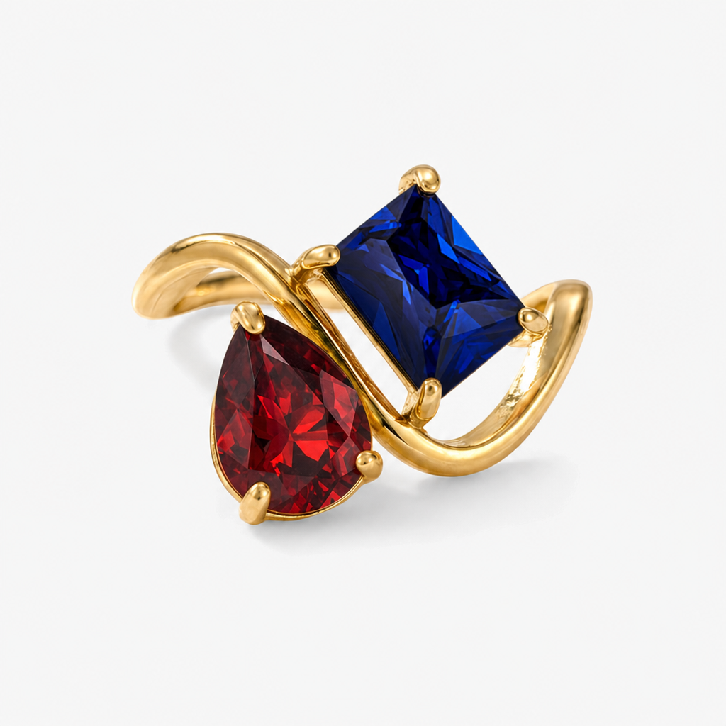 Verity Birthstone Duo Ring — January & September birthstones