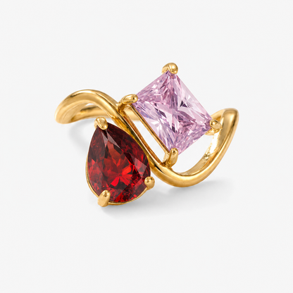 Verity Birthstone Duo Ring — January & October birthstones