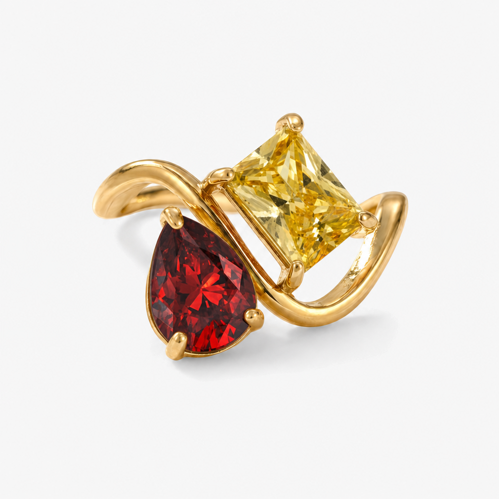 Verity Birthstone Duo Ring — January & November birthstones