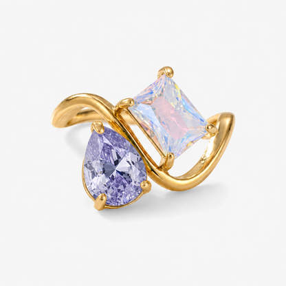 Verity Birthstone Duo Ring — February & June birthstones