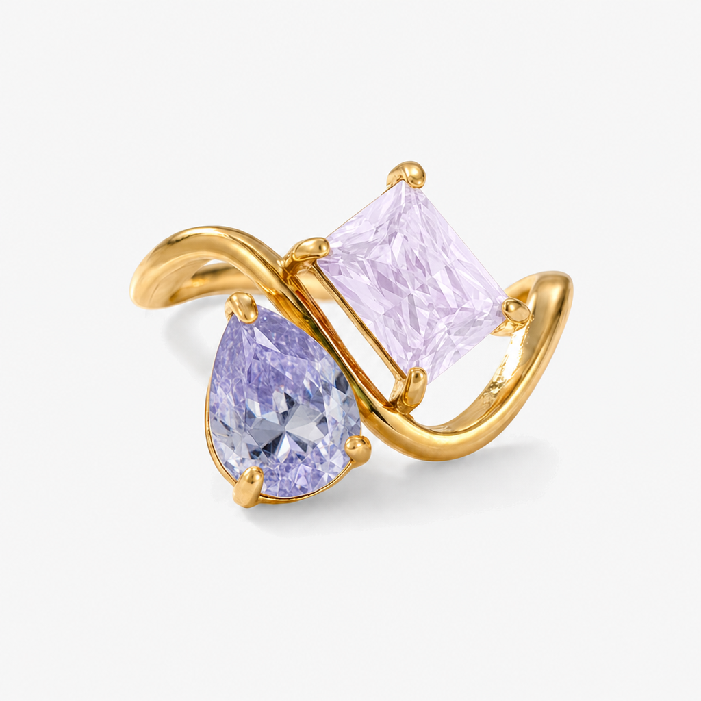 Verity Birthstone Duo Ring — February & June birthstones