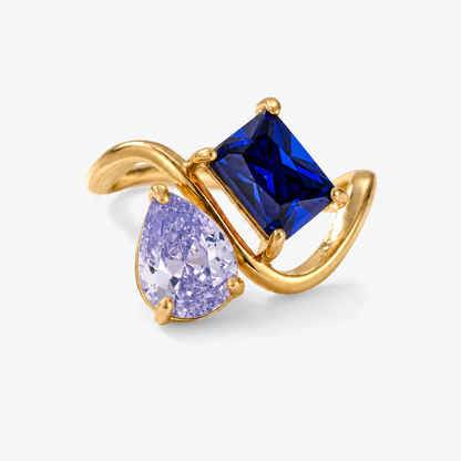 Verity Birthstone Duo Ring — February & September birthstones
