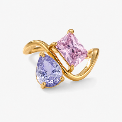 Verity Birthstone Duo Ring — February & October birthstones