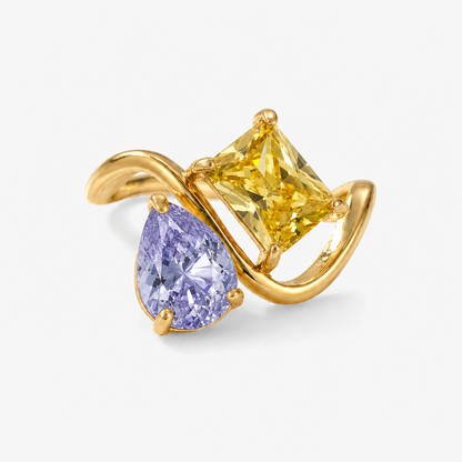 Verity Birthstone Duo Ring — February & November birthstones