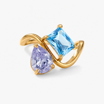 Verity Birthstone Duo Ring — February & December birthstones