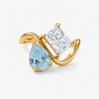 Verity Birthstone Duo Ring — March & April birthstones