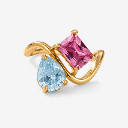 Verity Birthstone Duo Ring — March & July birthstones