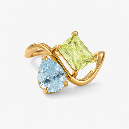Verity Birthstone Duo Ring — March & August birthstones