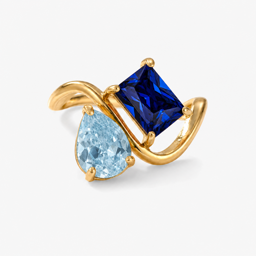 Verity Birthstone Duo Ring — March & September birthstones