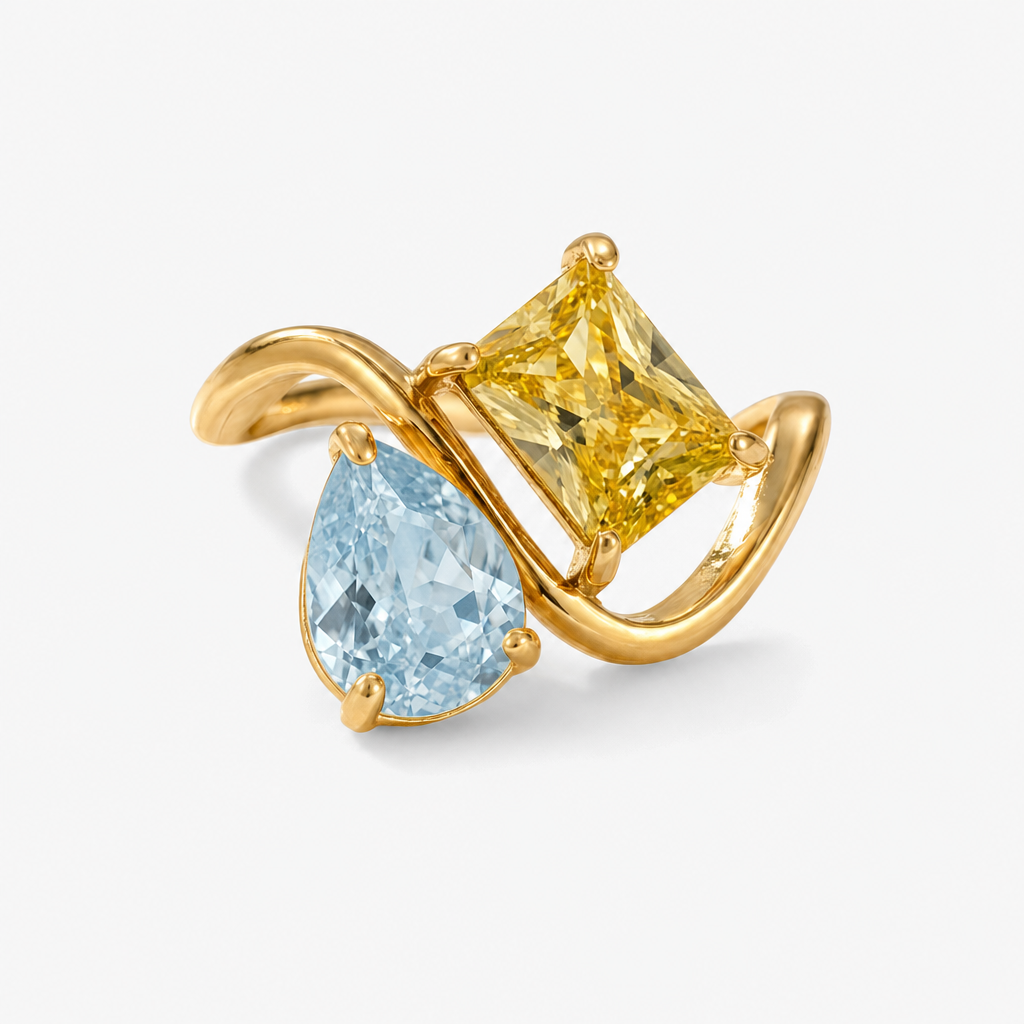 Verity Birthstone Duo Ring — March & November birthstones