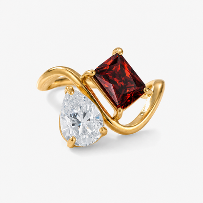 Verity Birthstone Duo Ring — April & January birthstones