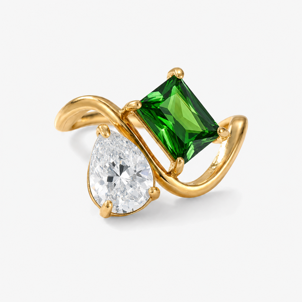 Verity Birthstone Duo Ring — April & May birthstones