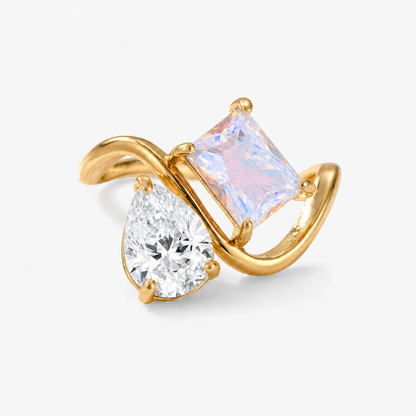 Verity Birthstone Duo Ring — April & June birthstones