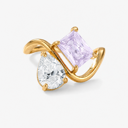 Verity Birthstone Duo Ring — April & June birthstones
