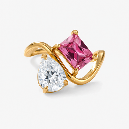 Verity Birthstone Duo Ring — April & July birthstones