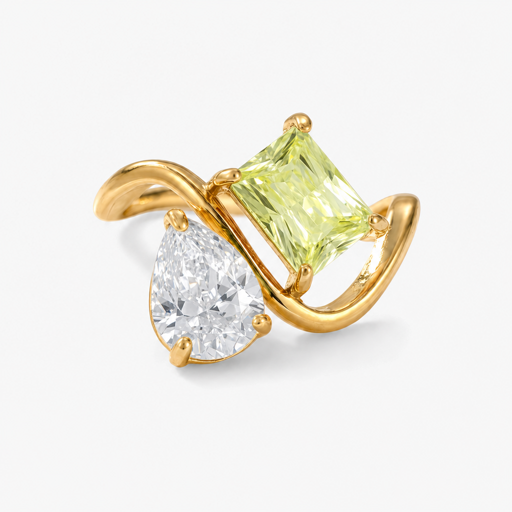 Verity Birthstone Duo Ring — April & August birthstones