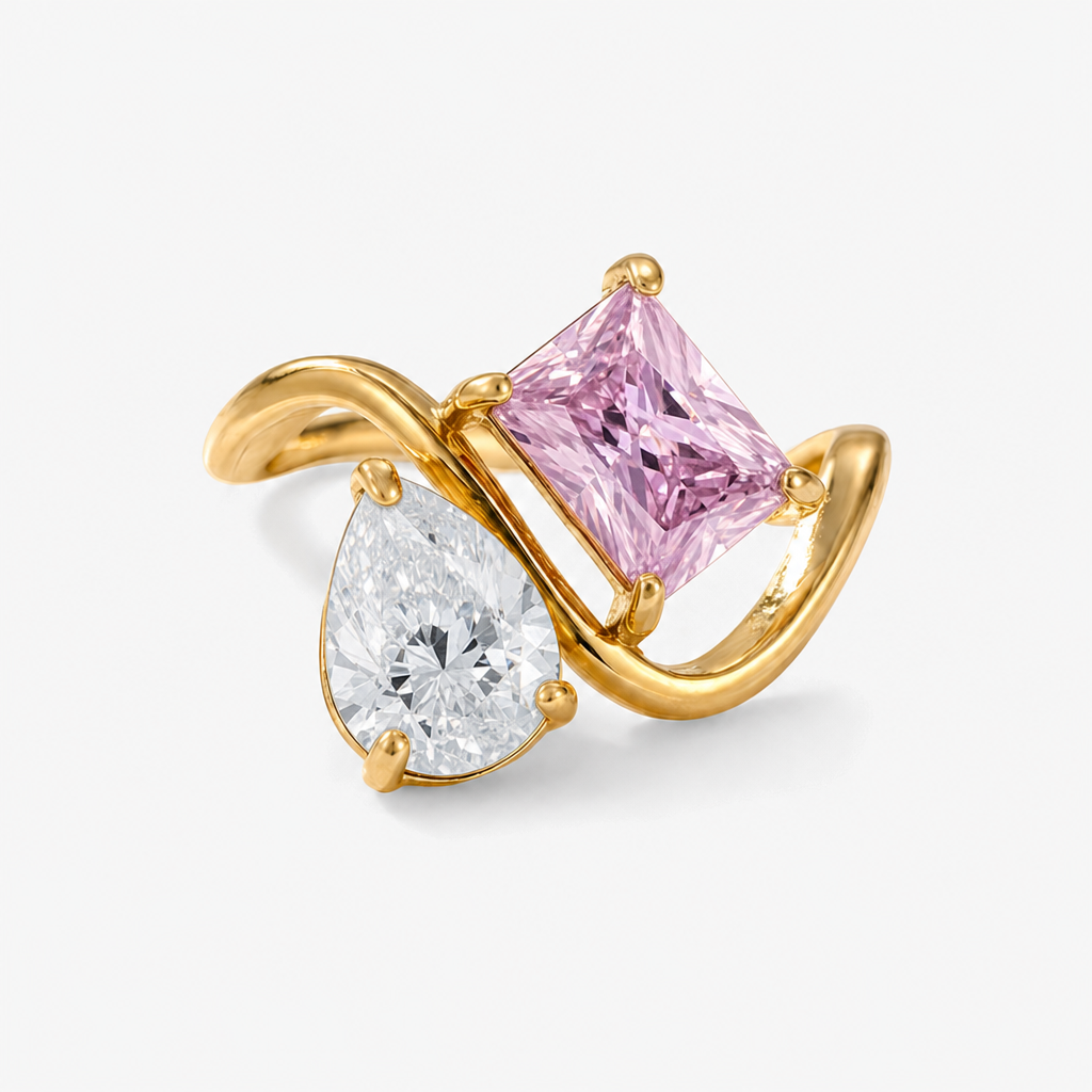 Verity Birthstone Duo Ring — April & October birthstones