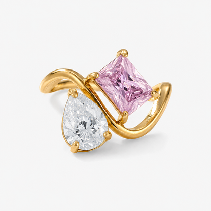 Verity Birthstone Duo Ring — April & October birthstones