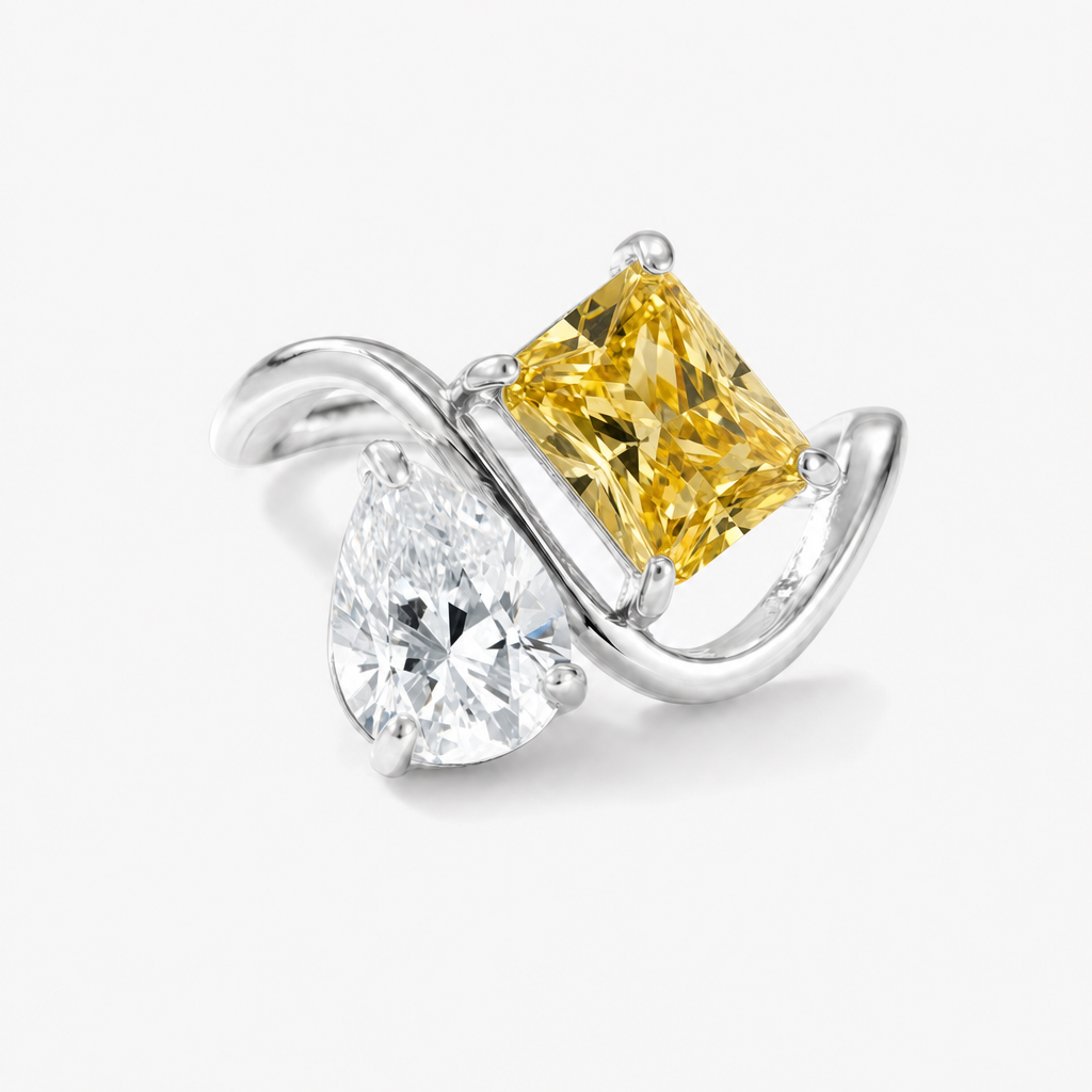 Verity Birthstone Duo Ring (Silver) — April & November birthstones