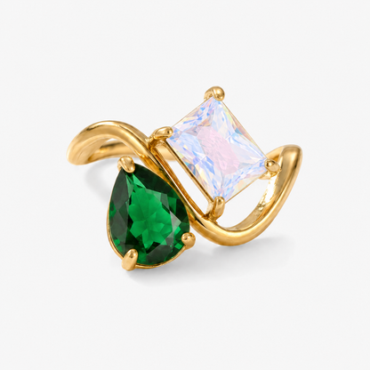 Verity Birthstone Duo Ring — May & June birthstones