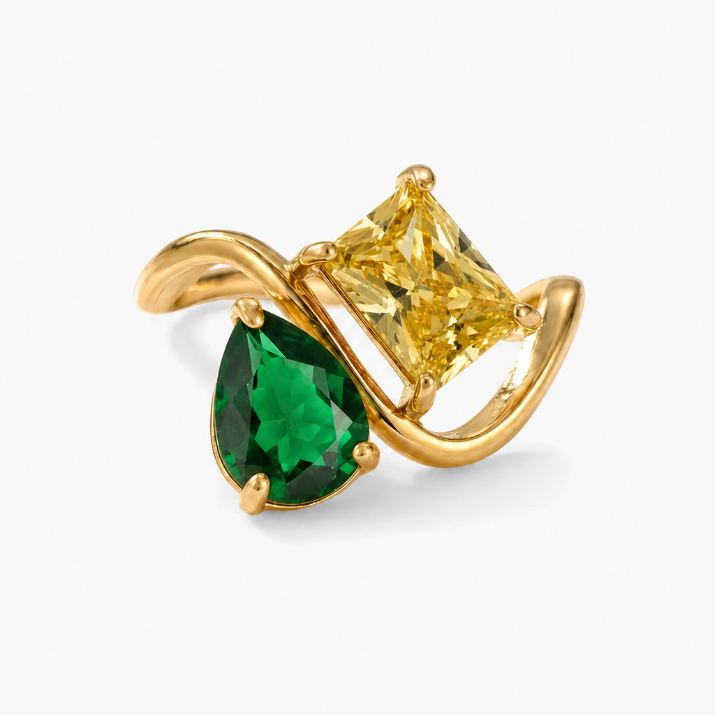 Verity Birthstone Duo Ring — May & November birthstones