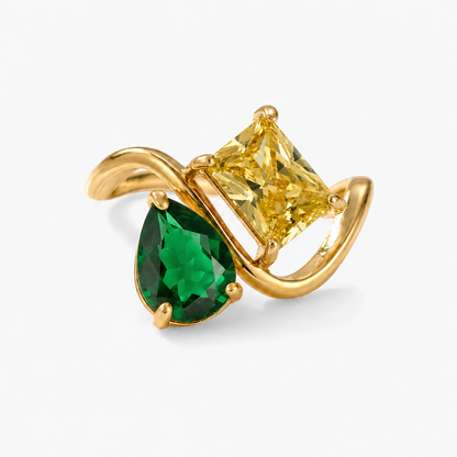 Verity Birthstone Duo Ring — May & November birthstones