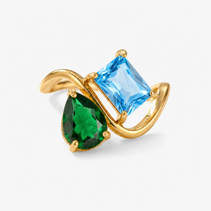 Verity Birthstone Duo Ring — May & December birthstones