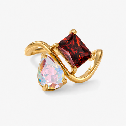 Verity Birthstone Duo Ring — June & January birthstones