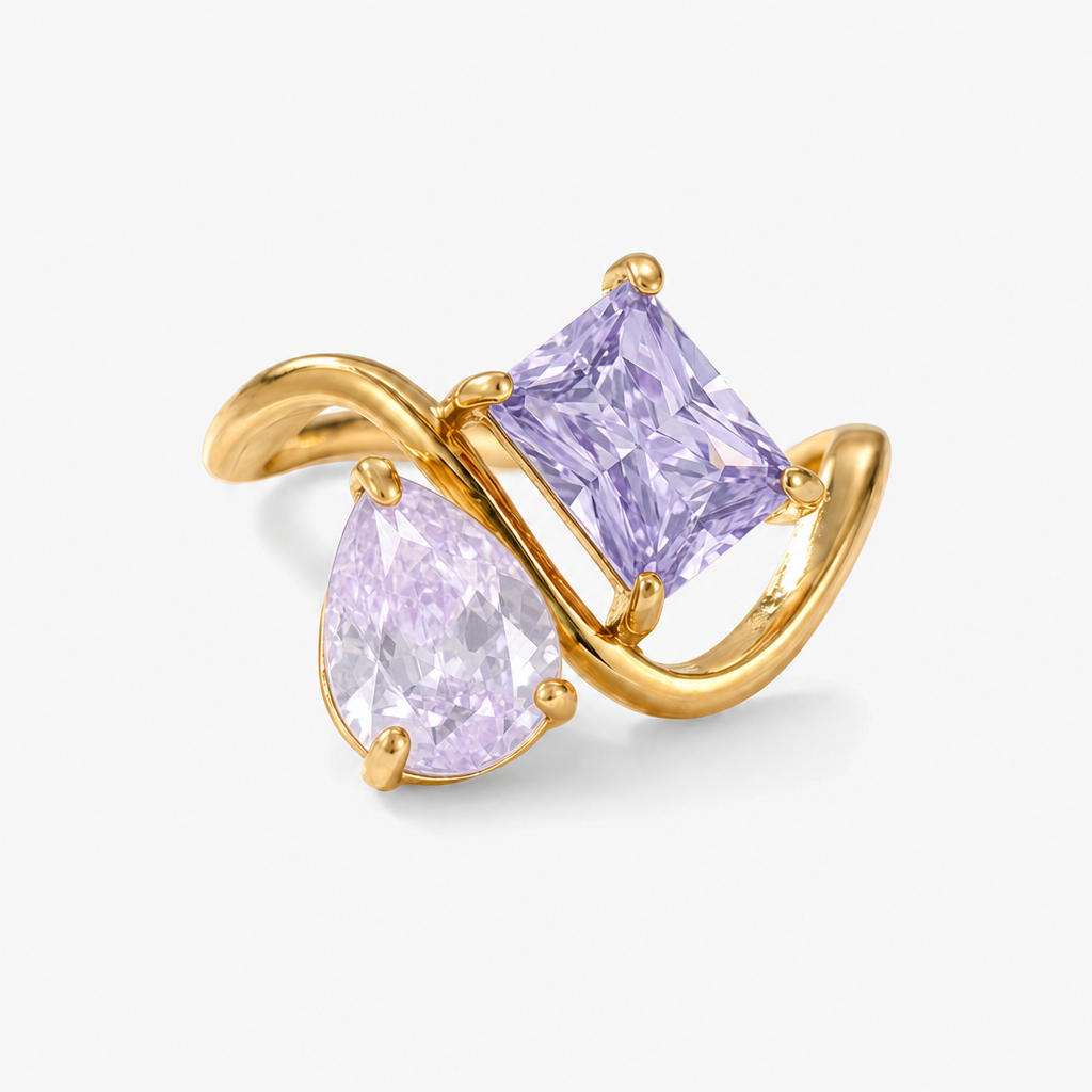 Verity Birthstone Duo Ring — June & February birthstones