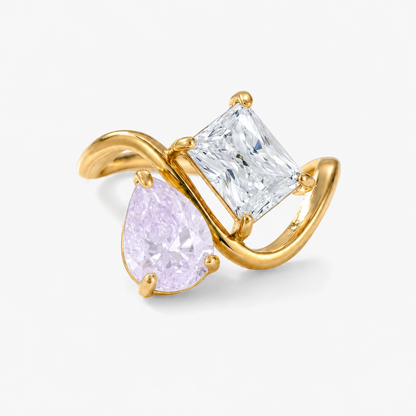 Verity Birthstone Duo Ring — June & April birthstones