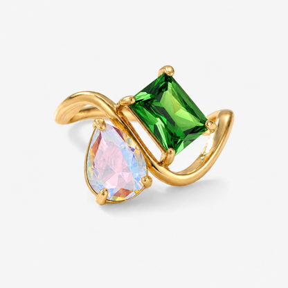 Verity Birthstone Duo Ring — June & May birthstones