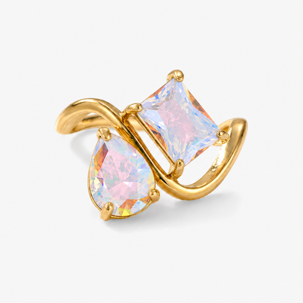 Verity Birthstone Duo Ring — June & June birthstones