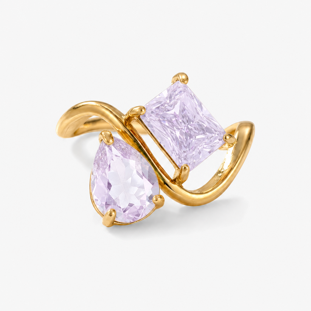 Verity Birthstone Duo Ring — June & June birthstones