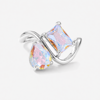 Verity Birthstone Duo Ring (Silver) — June & June birthstones