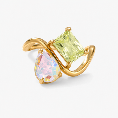 Verity Birthstone Duo Ring — June & August birthstones