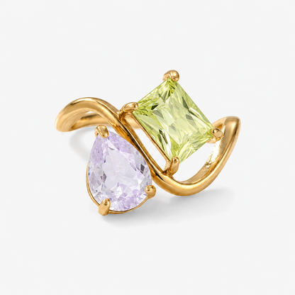 Verity Birthstone Duo Ring — June & August birthstones