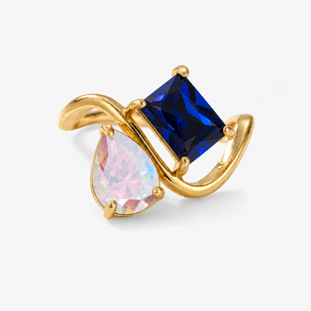 Verity Birthstone Duo Ring — June & September birthstones