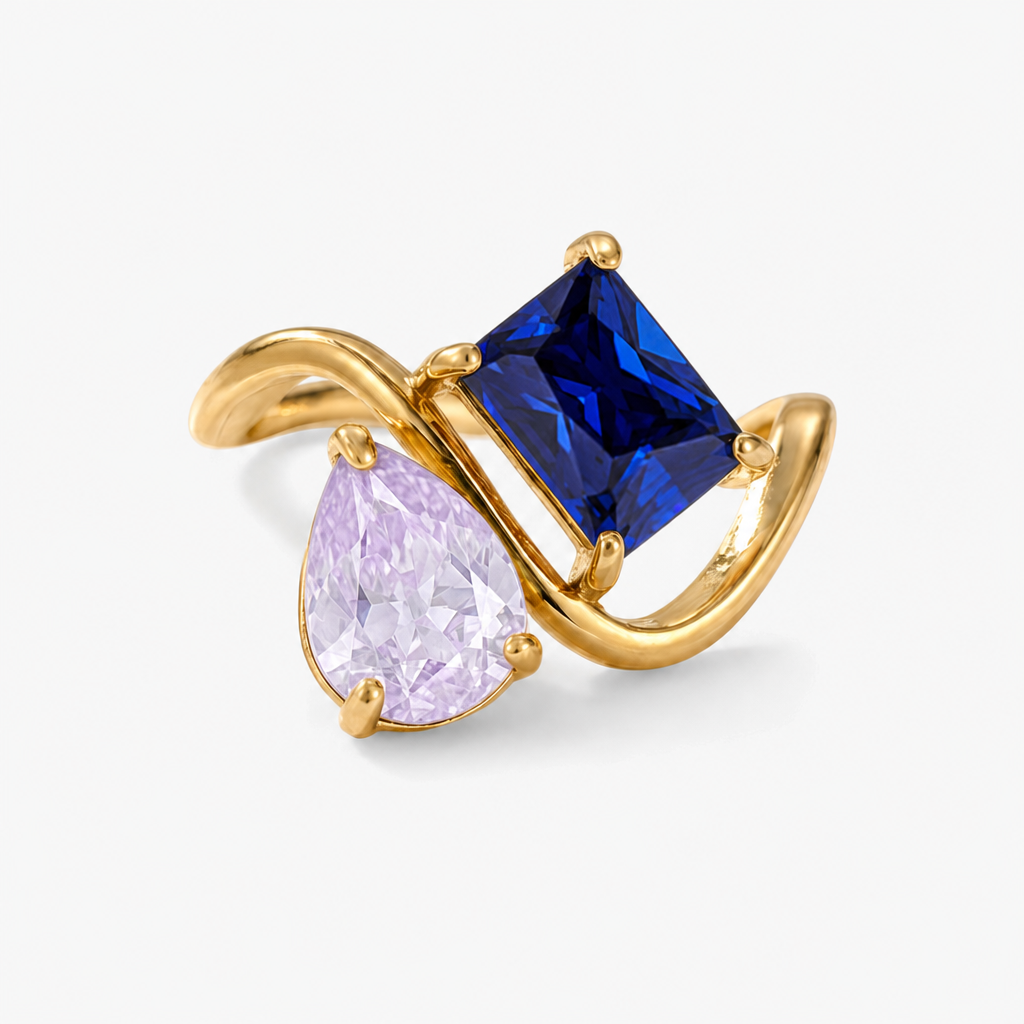 Verity Birthstone Duo Ring — June & September birthstones