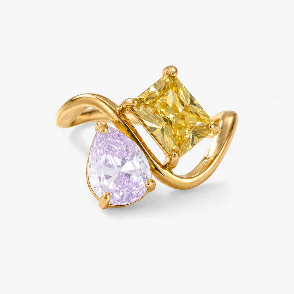Verity Birthstone Duo Ring — June & November birthstones