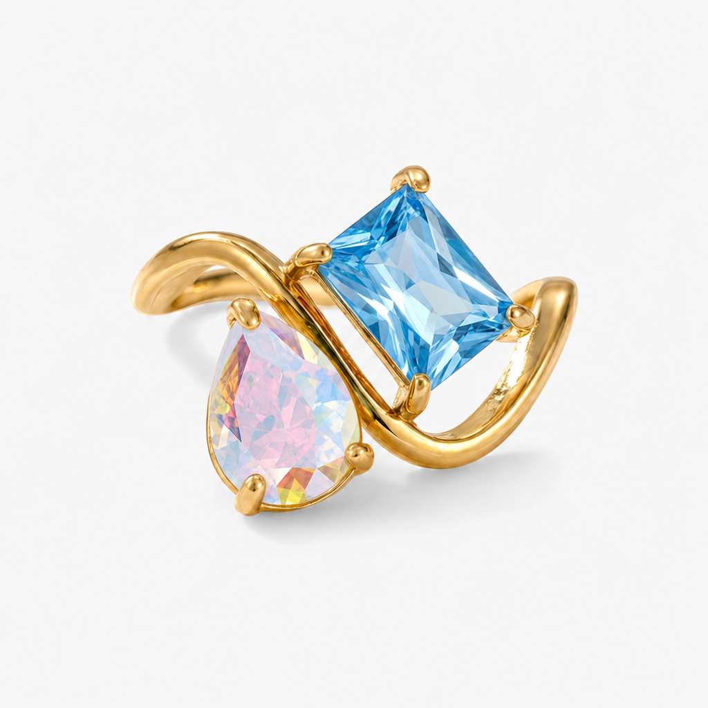 Verity Birthstone Duo Ring — June & December birthstones