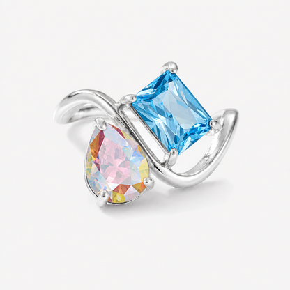 Verity Birthstone Duo Ring (Silver) — June & December birthstones