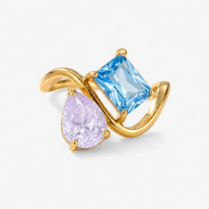 Verity Birthstone Duo Ring — June & December birthstones