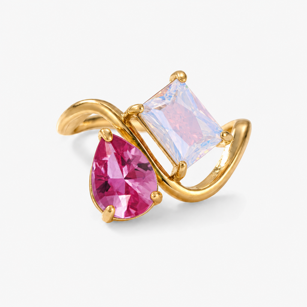 Verity Birthstone Duo Ring — July & June birthstones