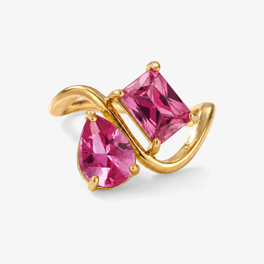 Verity Birthstone Duo Ring — July & July birthstones