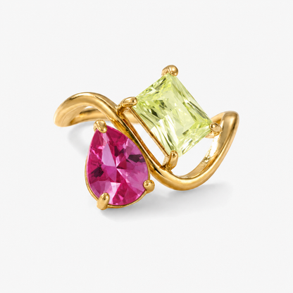 Verity Birthstone Duo Ring — July & August birthstones