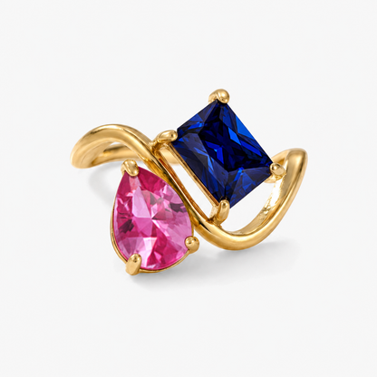 Verity Birthstone Duo Ring — July & September birthstones