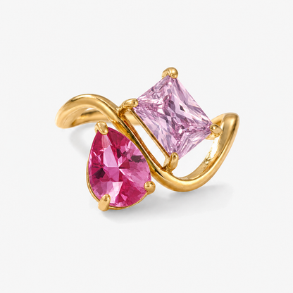 Verity Birthstone Duo Ring — July & October birthstones