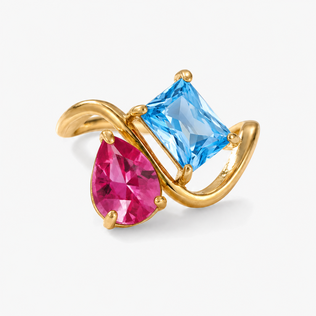 Verity Birthstone Duo Ring — July & December birthstones