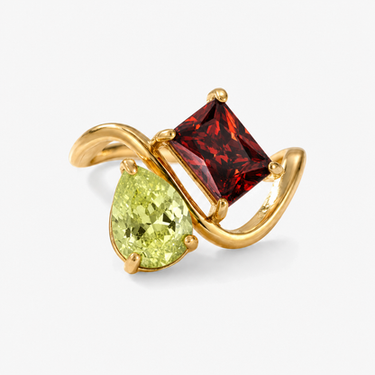 Verity Birthstone Duo Ring — August & January birthstones